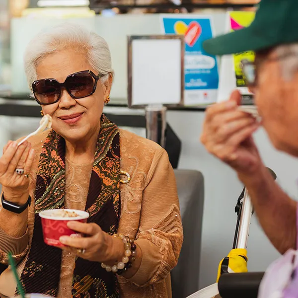 a couple enjoying ice cream