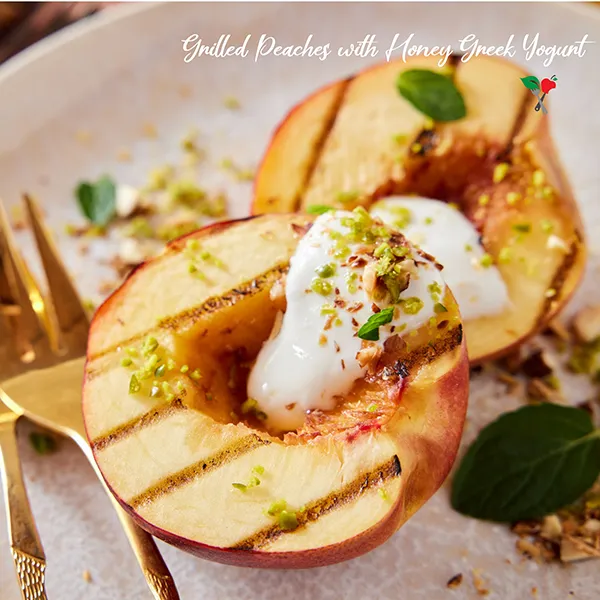 grilled peaches with honey greek yogurt