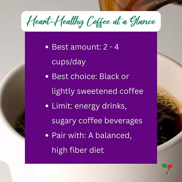 heart-healthy coffee tips at a glance