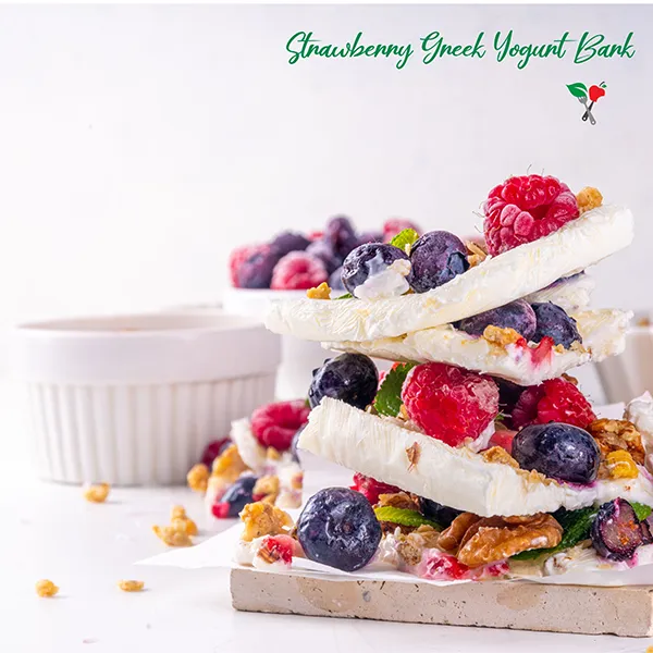 Strawberry greek yogurt bark