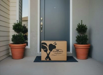 a seattle sutton's home deliver box in front of door