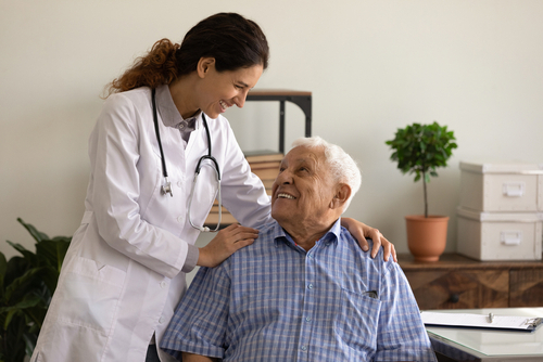 dietitian with elderly patient