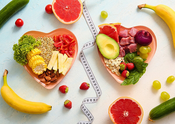 fruits and vegetables with complex carbs